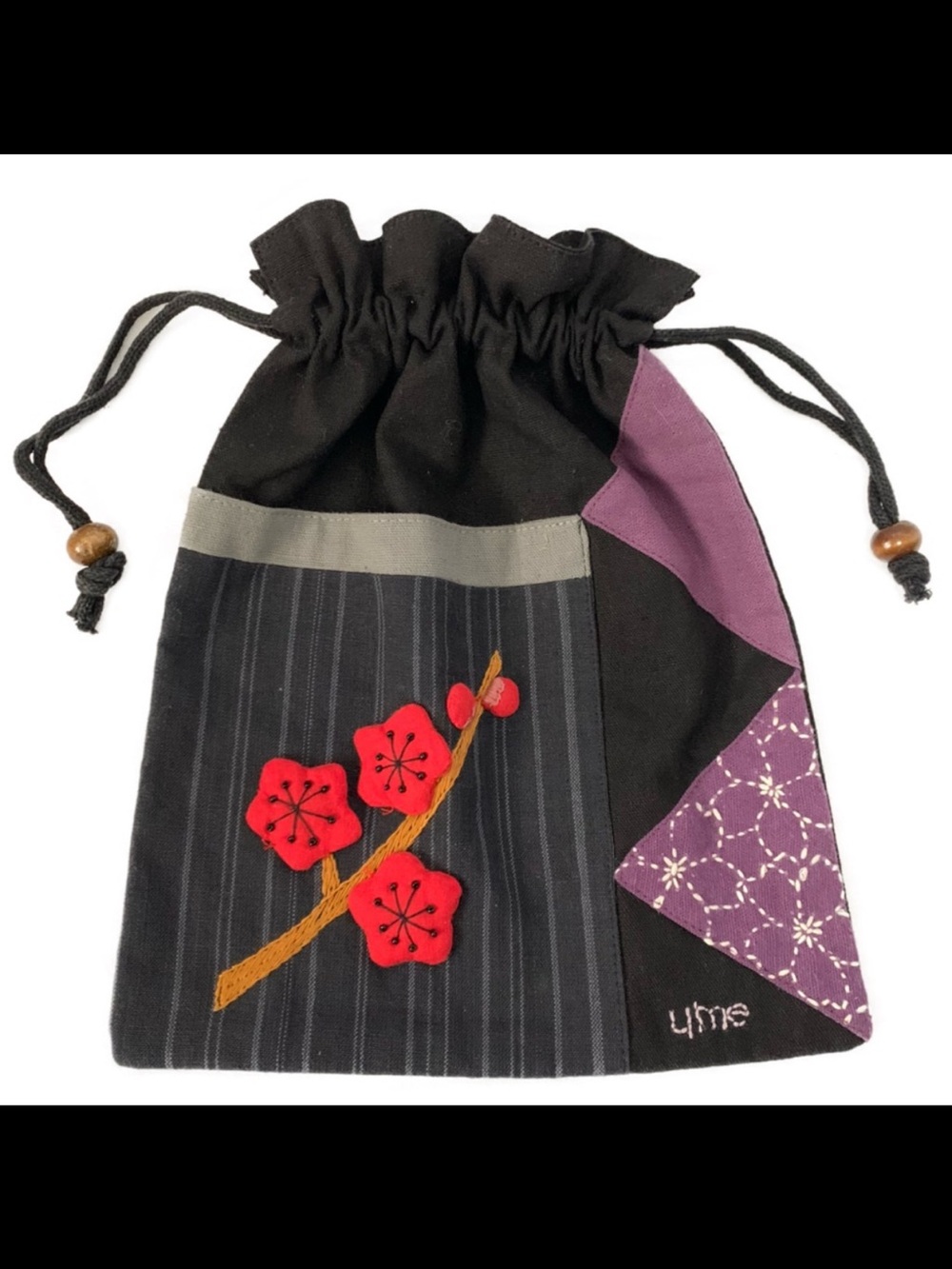 Embroidered Cinch Drawstring Bag